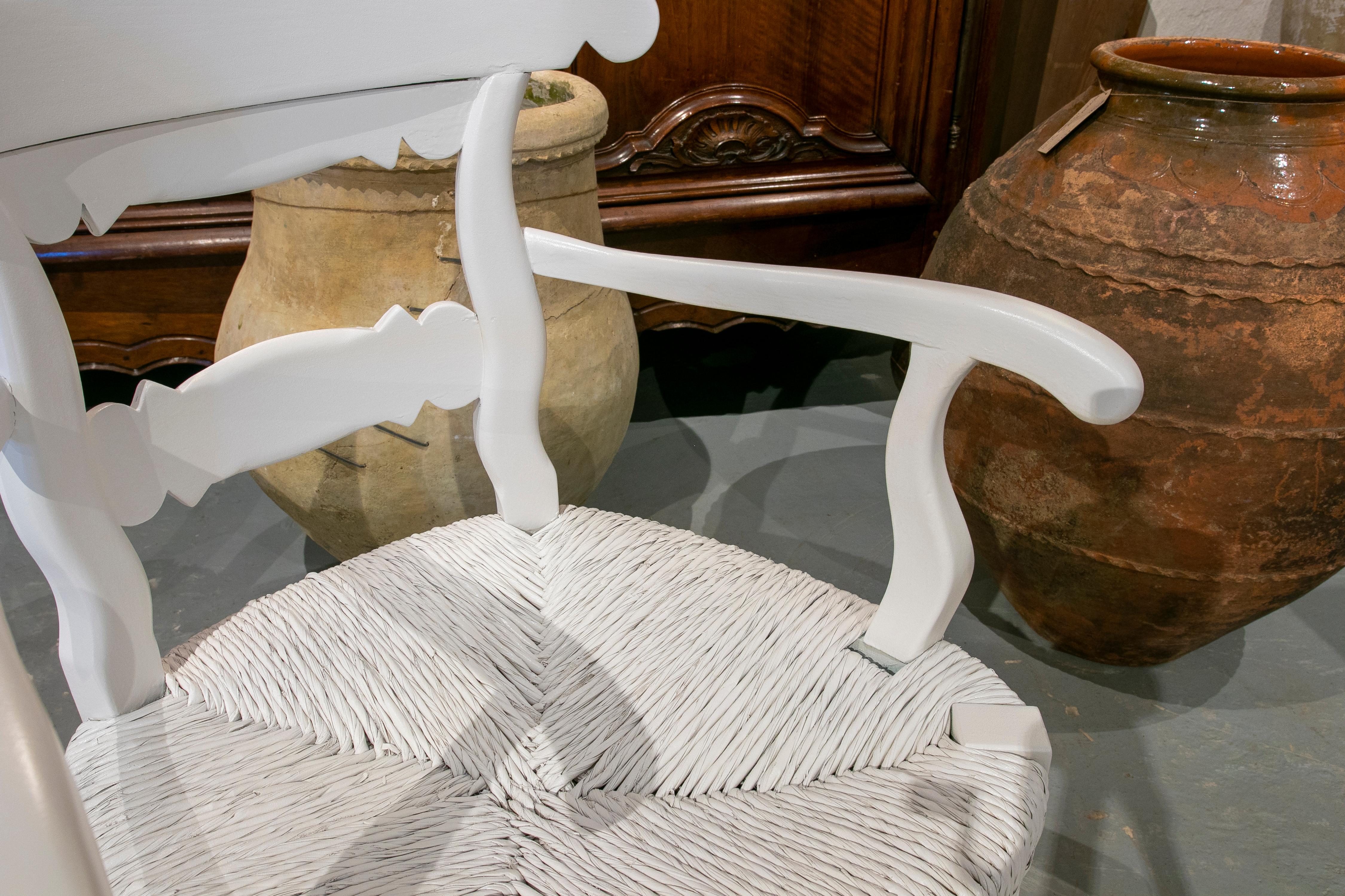 Paire de Fauteuils en Bois avec Sièges Enea Peints à la Main en vente 7