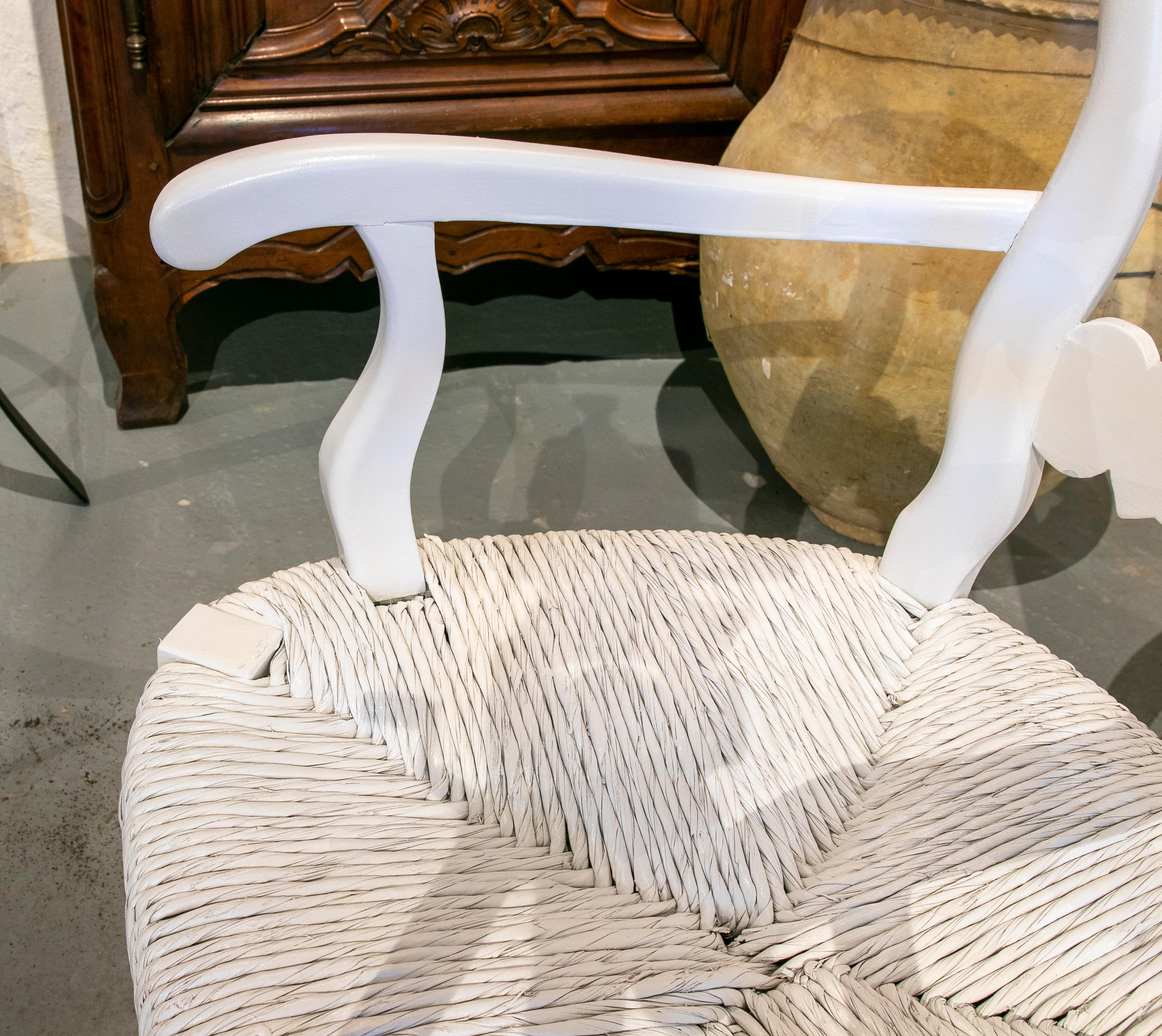 Paire de Fauteuils en Bois avec Sièges Enea Peints à la Main en vente 8