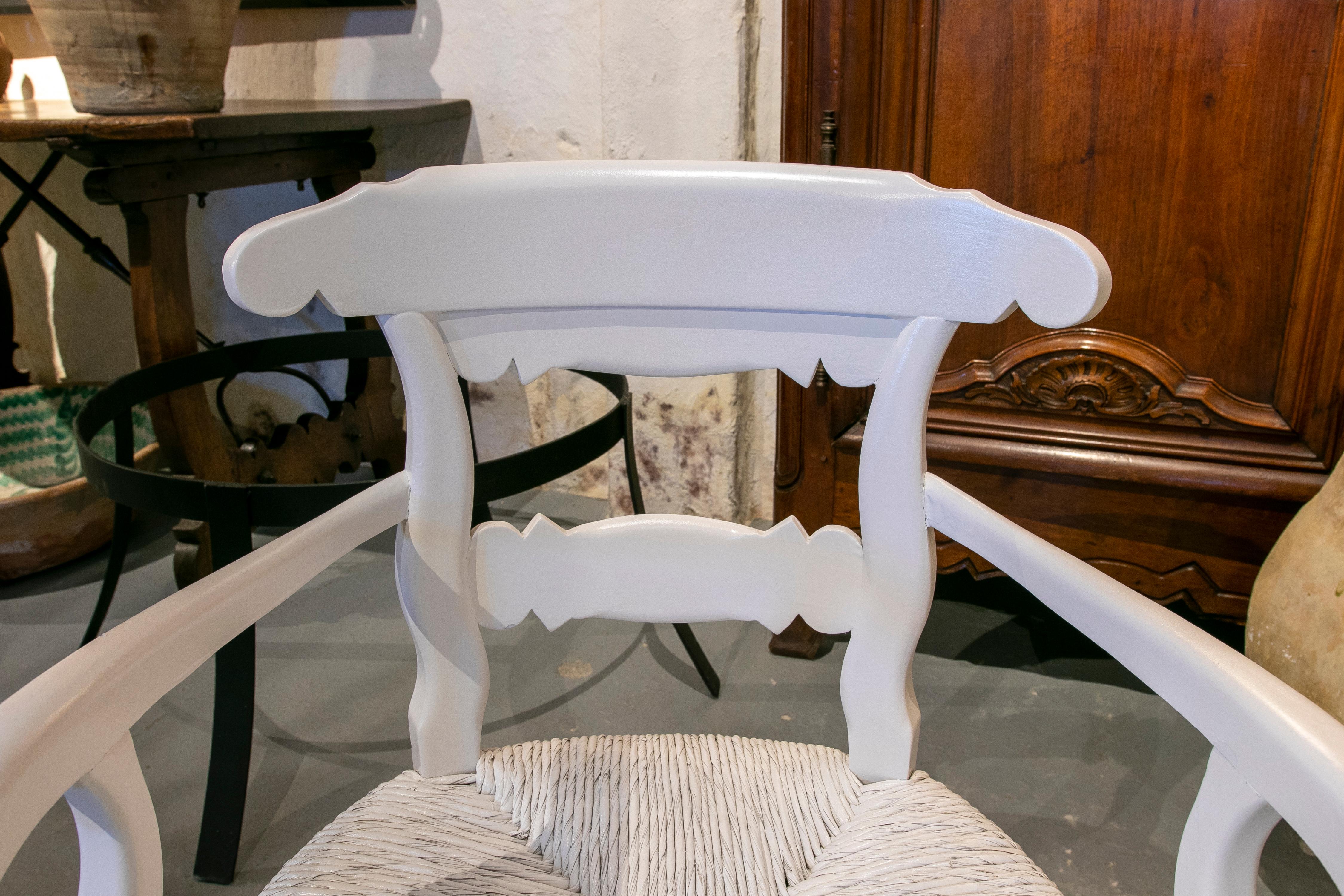 Paire de Fauteuils en Bois avec Sièges Enea Peints à la Main Bon état - En vente à Marbella, ES