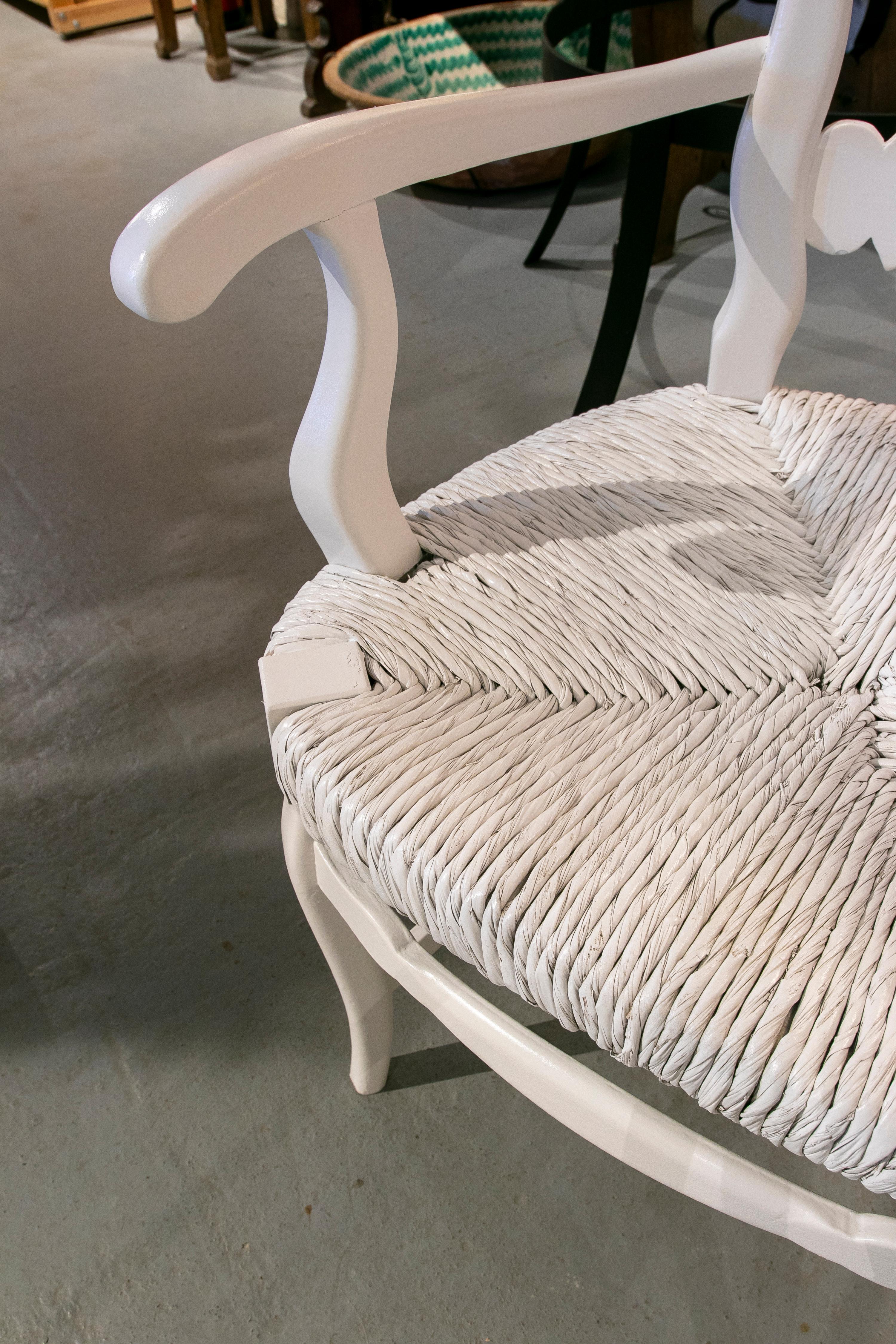 Paire de Fauteuils en Bois avec Sièges Enea Peints à la Main en vente 2
