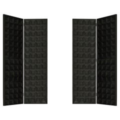 Retro Pair of Wooden Art Deco Double Pannel Screens