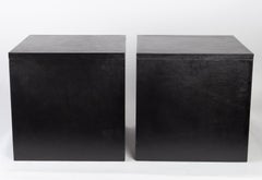 Pair of Wooden Bases Covered with Black Leather