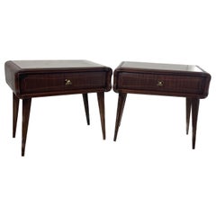 Vintage Pair of wooden bedside tables attributable to Paolo Buffa