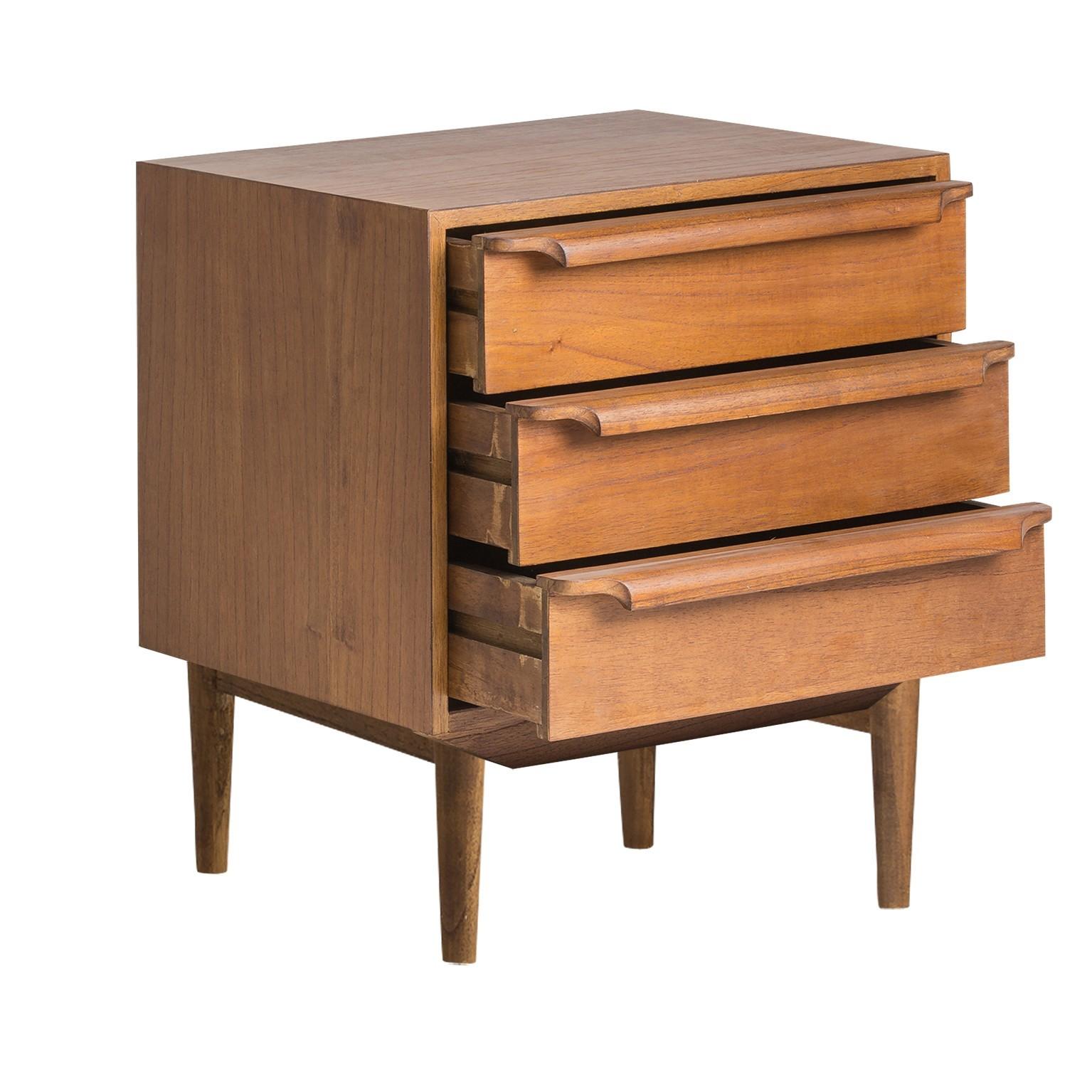 Mid-Century Modern Pair of Wooden Bedside Tables