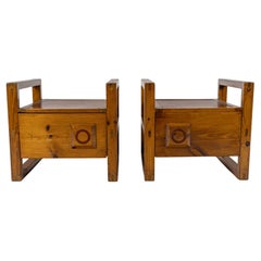 Pair of Wooden Bedside Tables from the 1960s.