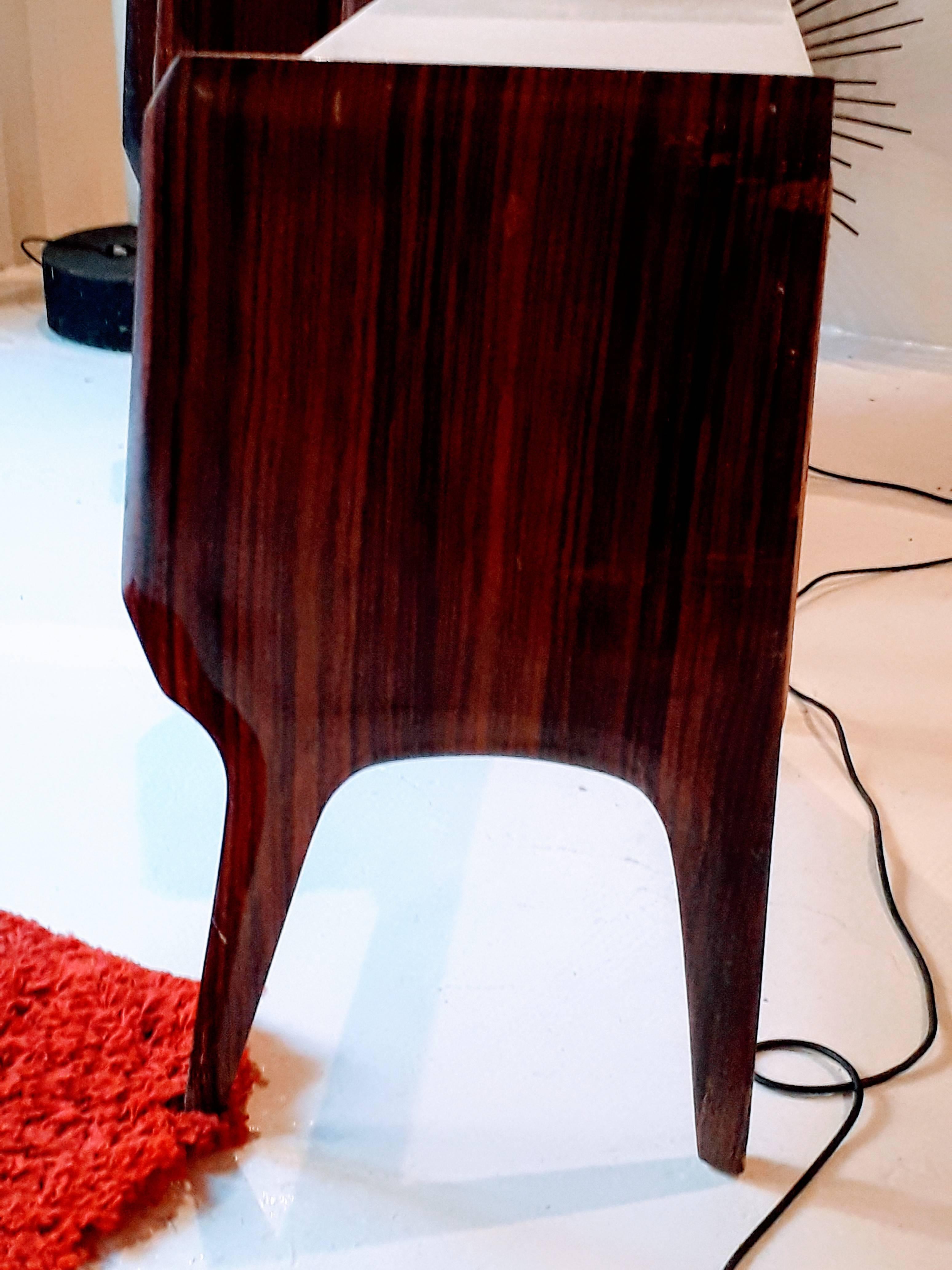 Italian Pair of Wooden Bedside Tables, Vittorio Dassi, 1950