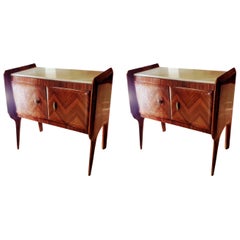Pair of Wooden Bedside Tables, Vittorio Dassi, 1950
