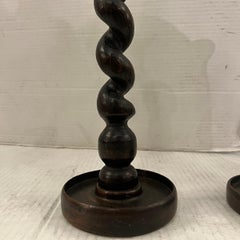 Pair of Wooden Candlesticks