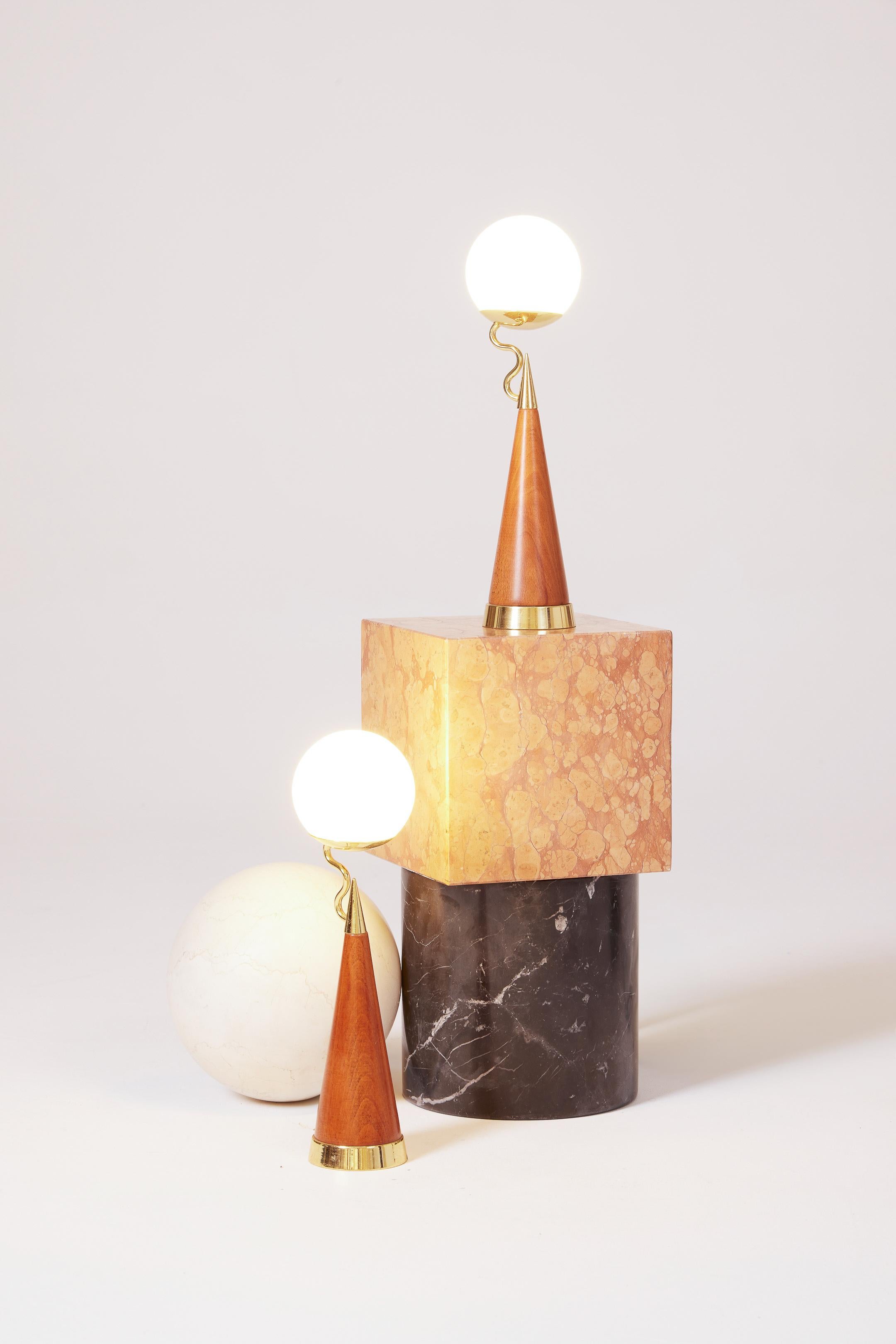 Pair of wooden Castelleone lamps In Good Condition In PARIS, FR
