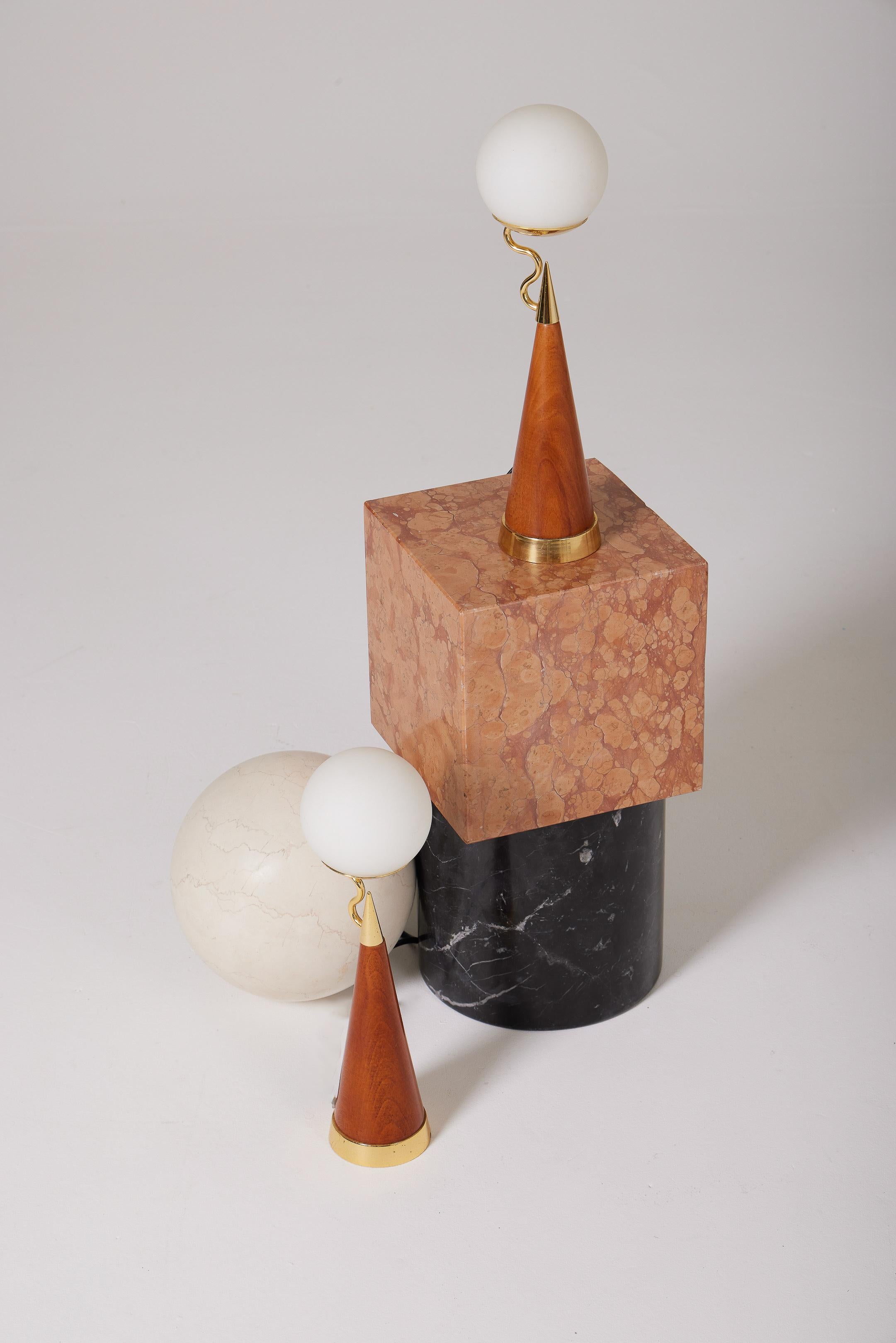 20th Century Pair of wooden Castelleone lamps