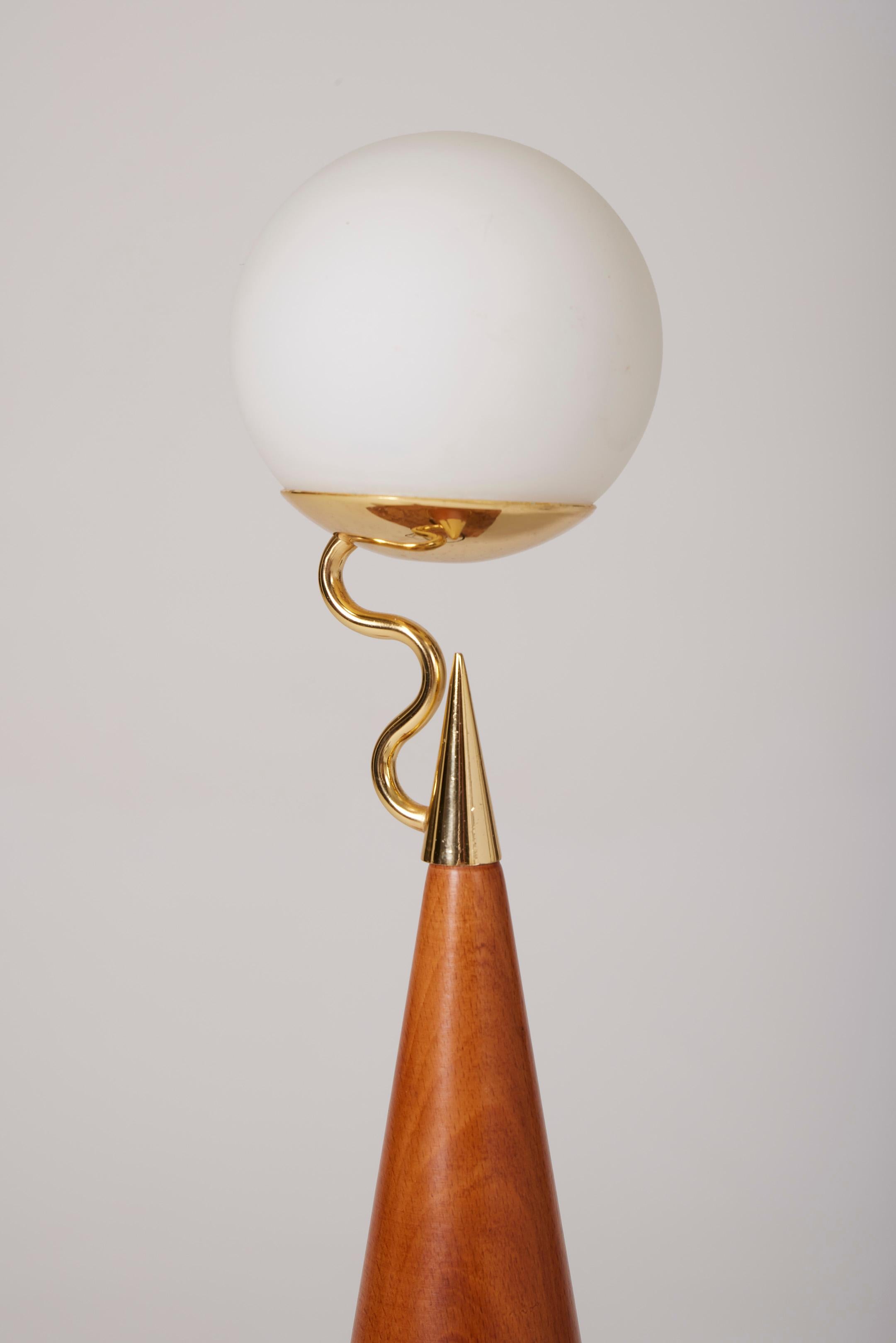 Glass Pair of wooden Castelleone lamps
