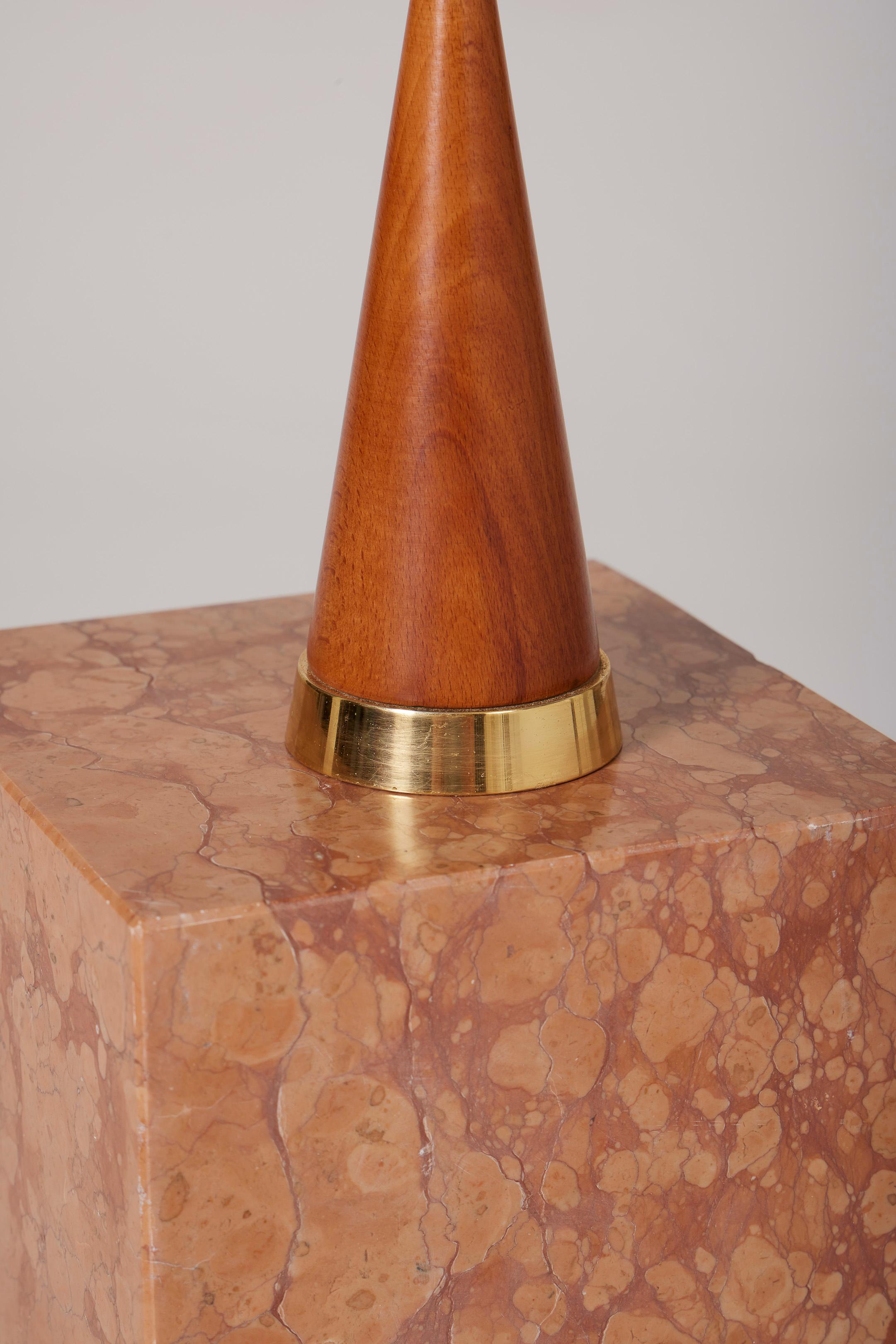 Pair of wooden Castelleone lamps 1