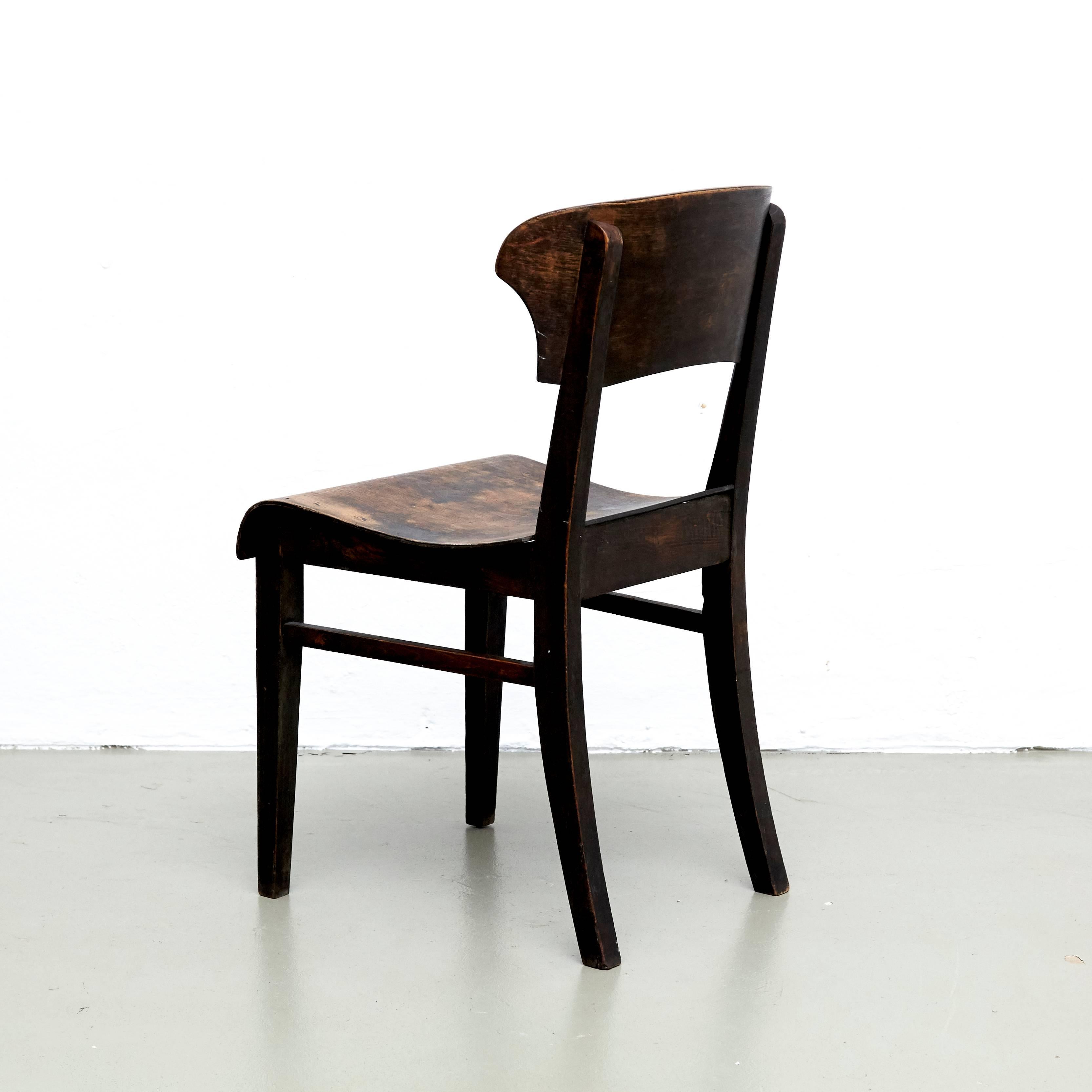 Mid-Century Modern Pair of Wooden Chairs in Style of Rockhausen, circa 1925