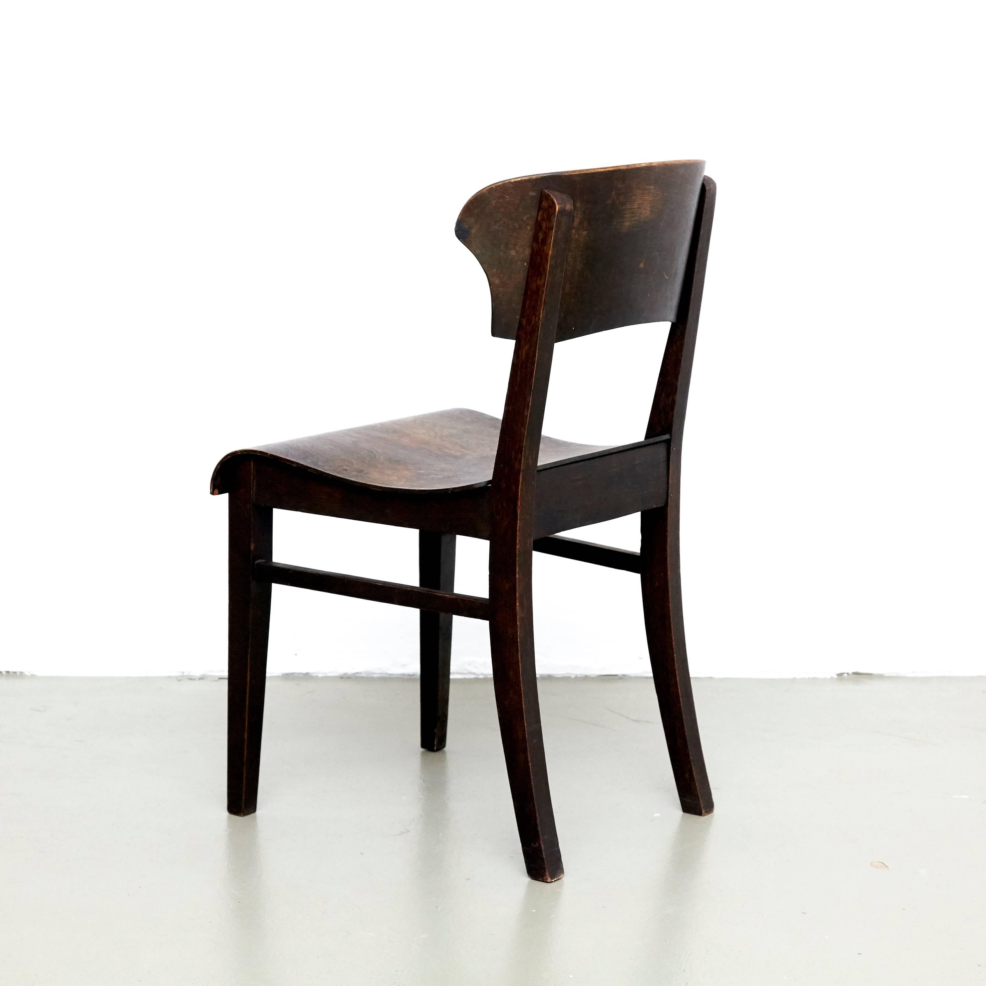 Early 20th Century Pair of Wooden Chairs in Style of Rockhausen, circa 1925