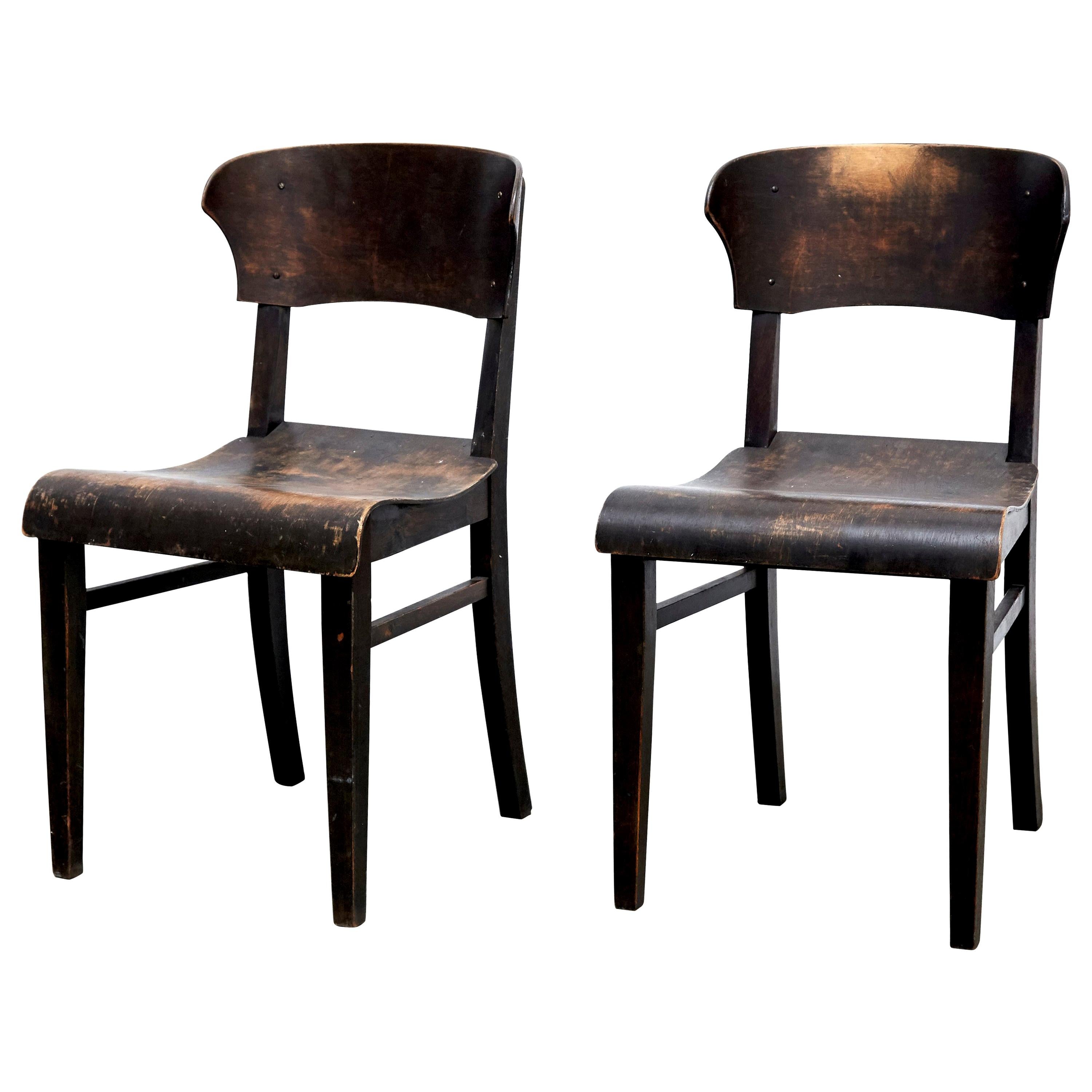 Pair of Wooden Chairs in Style of Rockhausen, circa 1925