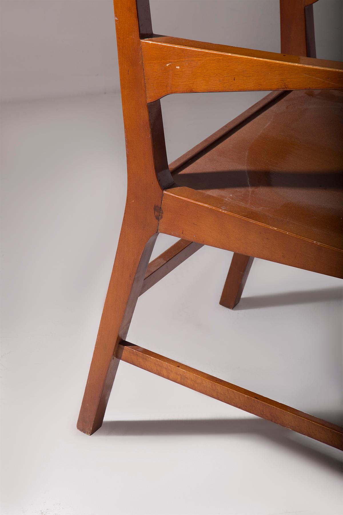 Mid-Century Modern Paire de chaises en bois avec accoudoirs en vente