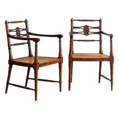 Pair of Wooden Chairs with Vienna Straw