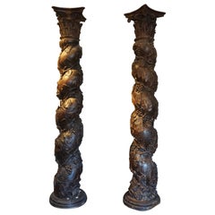 Pair of Wooden Columns
