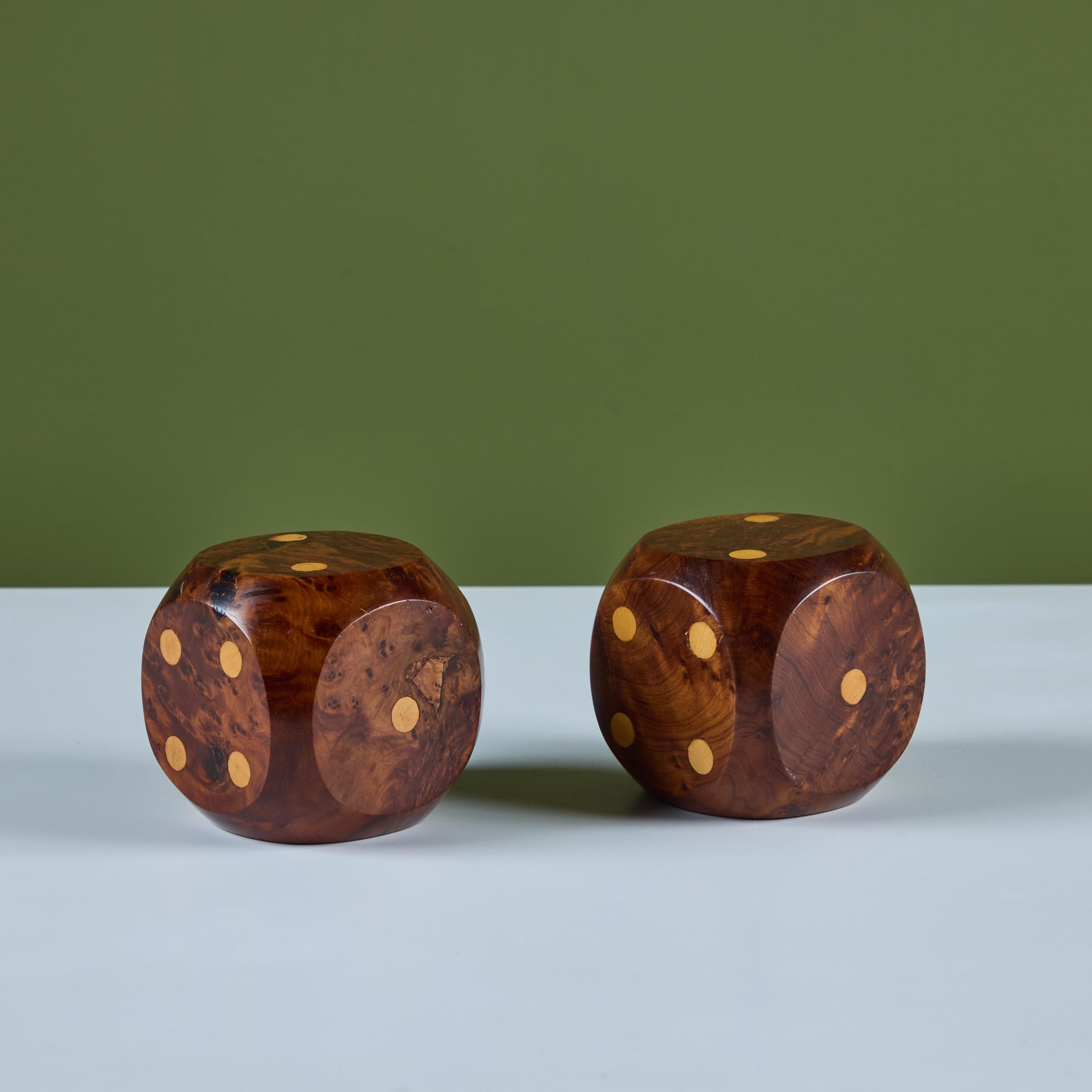 American Pair of Wooden Dice For Sale