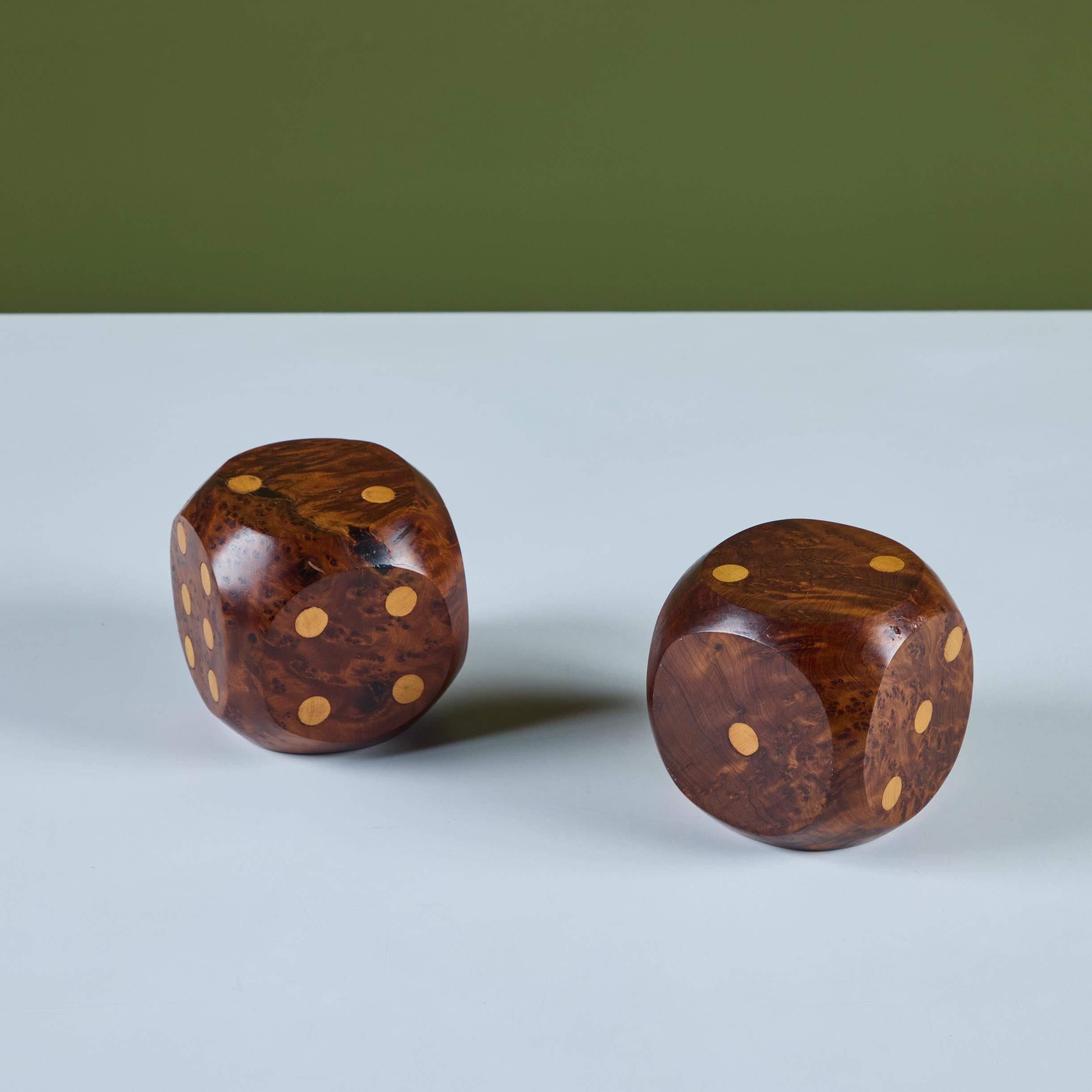 Pair of Wooden Dice For Sale 1
