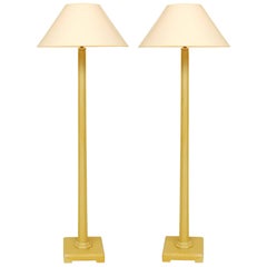 Pair of Wooden Floor Lamps