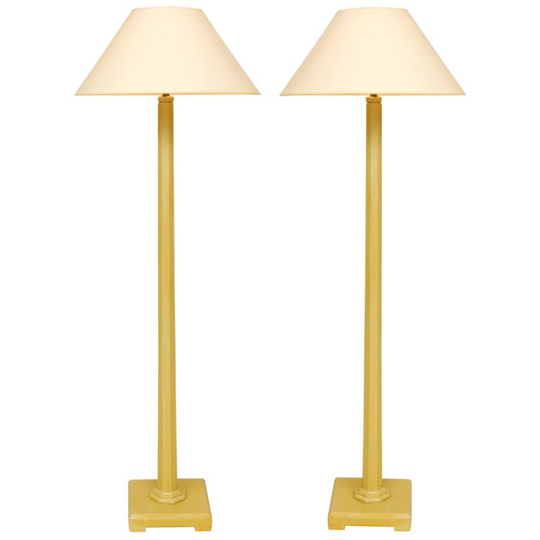 Pair of Wooden Floor Lamps For Sale at 1stDibs
