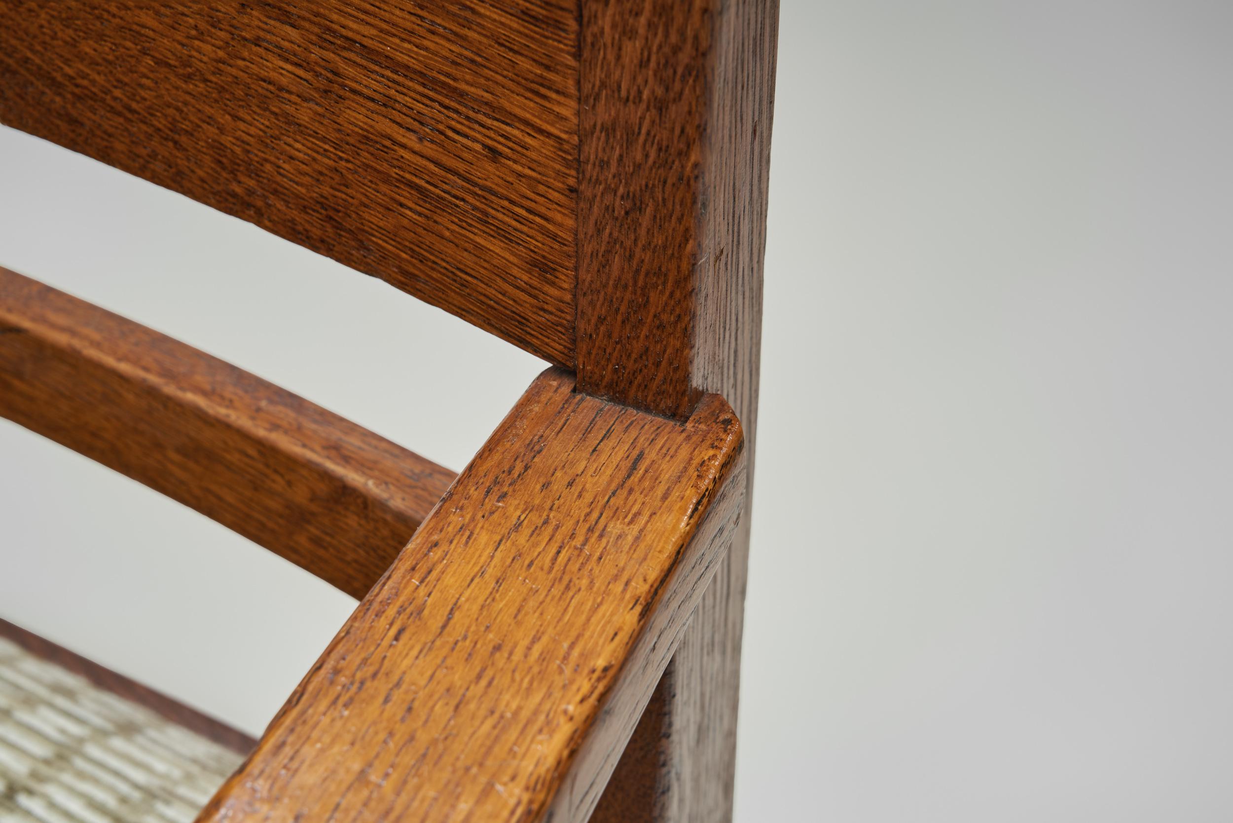 Paire de fauteuils en bois de l'école Haagse, Pays-Bas, début du 20e siècle en vente 3