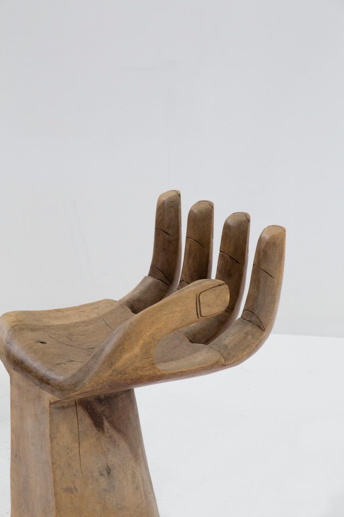 Post-Modern Pair of Wooden Hand-Chair in the Style of Pedro Friedeberg