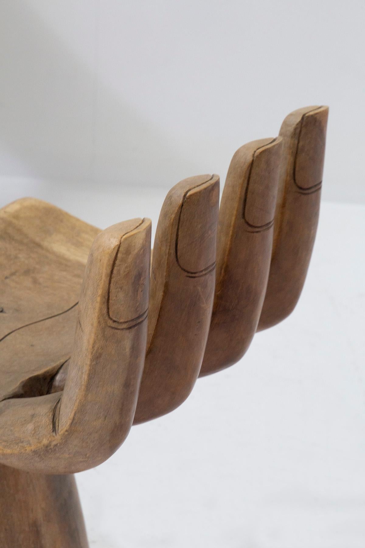 Pair of Wooden Hand-Chair in the Style of Pedro Friedeberg 3