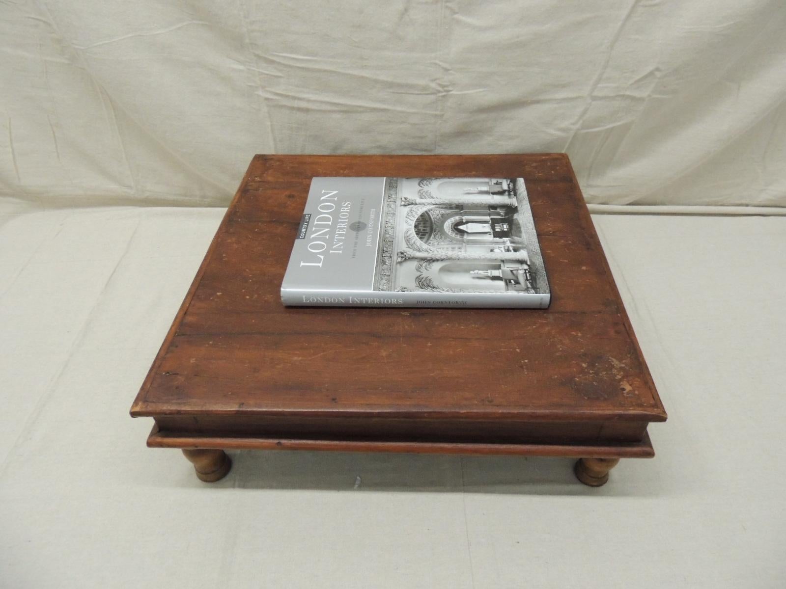 Pair of Wooden Indian Low Tables 1