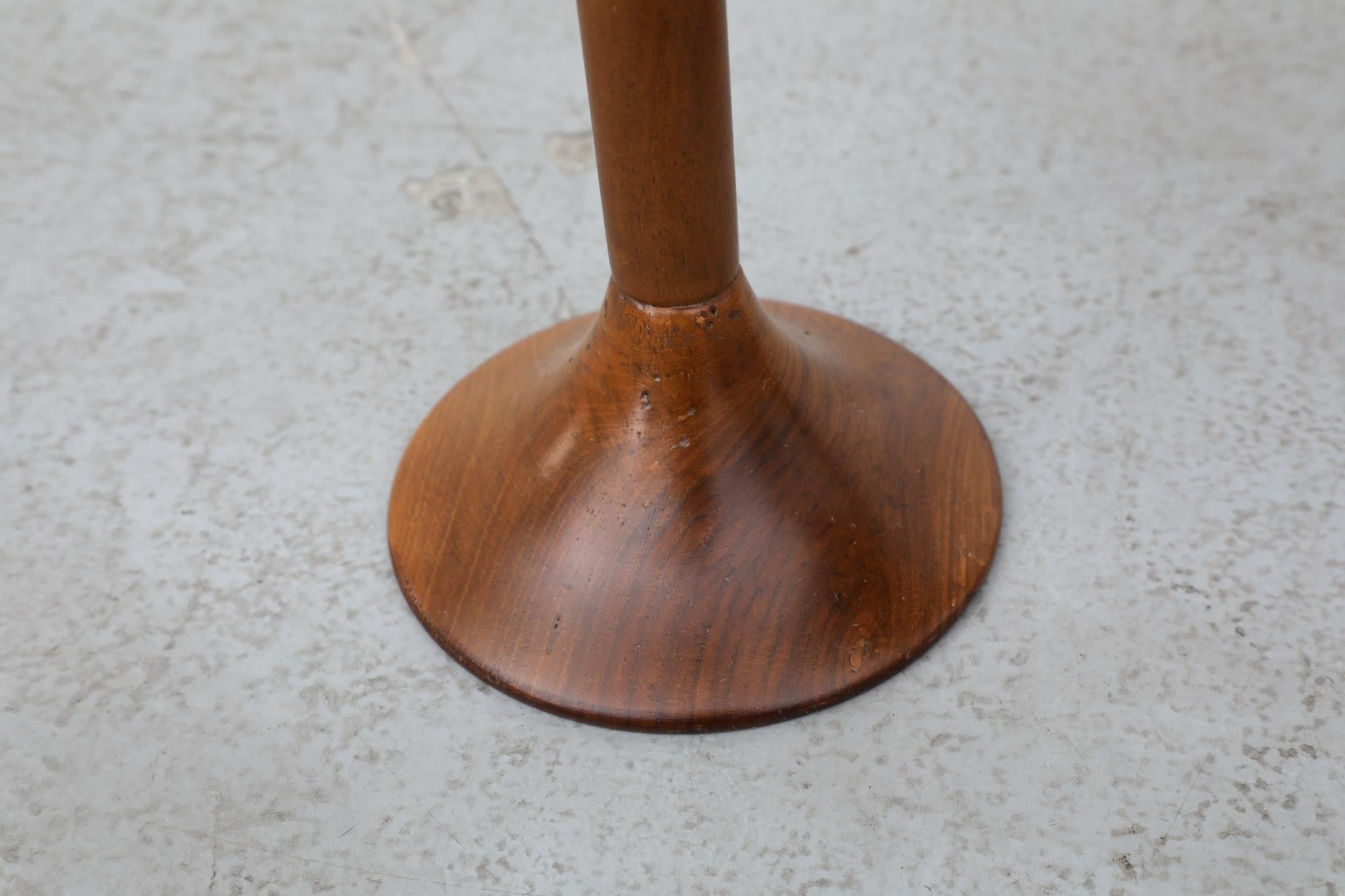 Pair of Wooden Italian Pedestal Side Tables with Tulip Bases For Sale 5