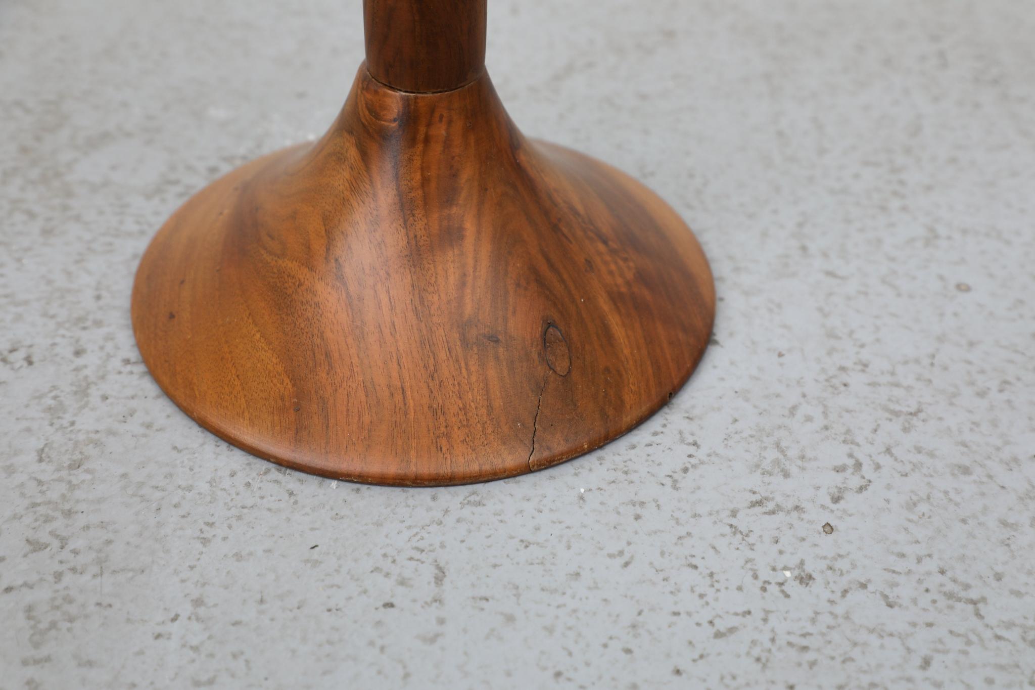 Pair of Wooden Italian Pedestal Side Tables with Tulip Bases For Sale 6