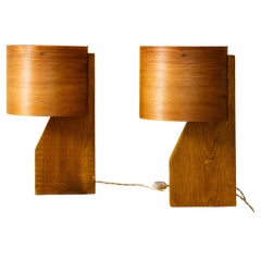 Pair of Wooden Lamps