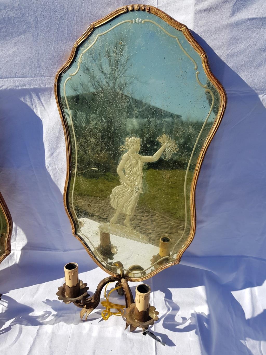 Italian Pair of Wooden Mirrors with Murano Glass, Venice 18th Century, Venetian Rococò