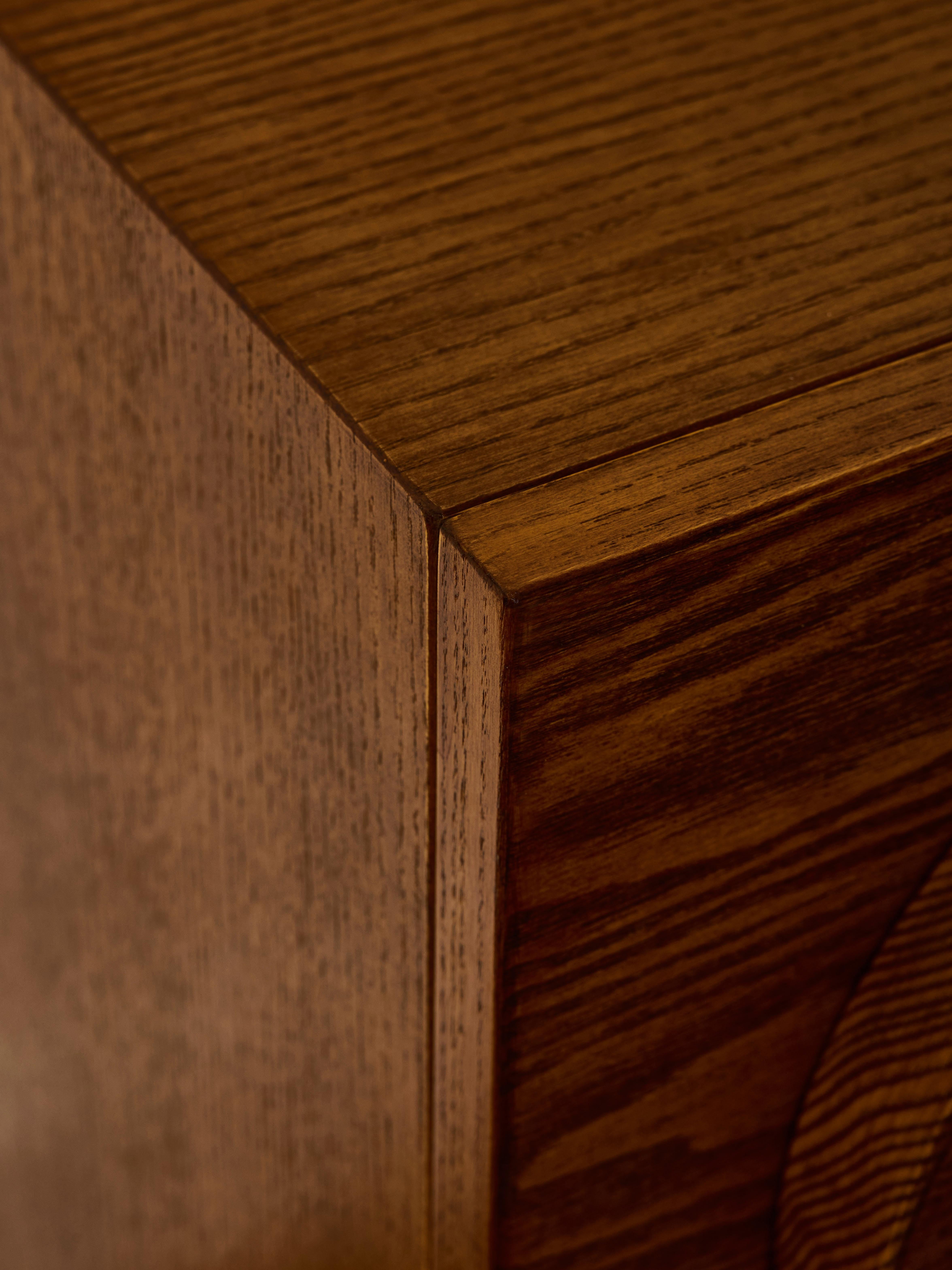 French Pair of wooden Night stands by Studio Glustin For Sale