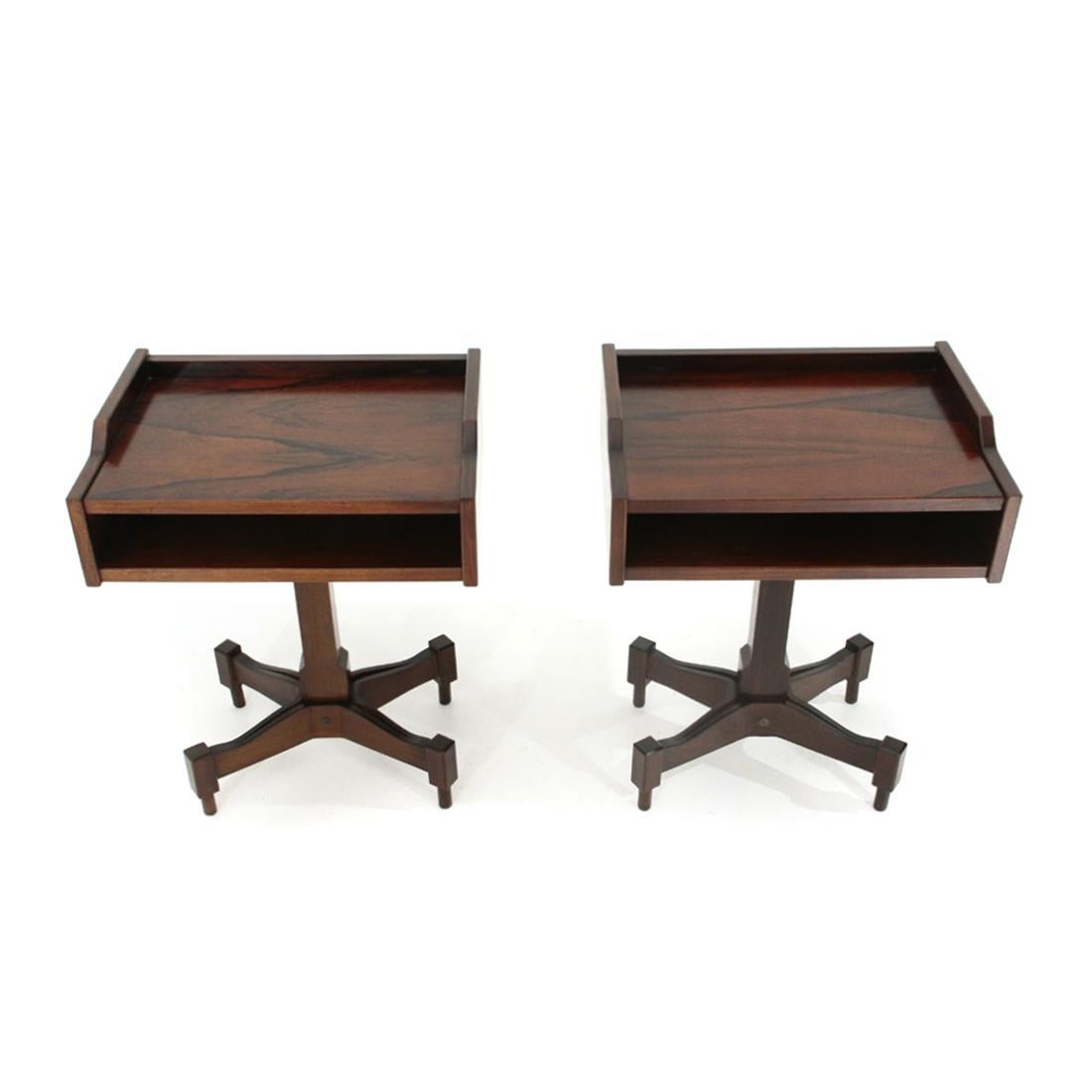 Pair of wooden nightstands by Claudio Salocchi for Sormani, 1960s In Good Condition In Savona, IT