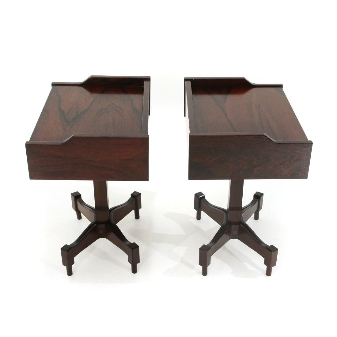 Mid-20th Century Pair of wooden nightstands by Claudio Salocchi for Sormani, 1960s