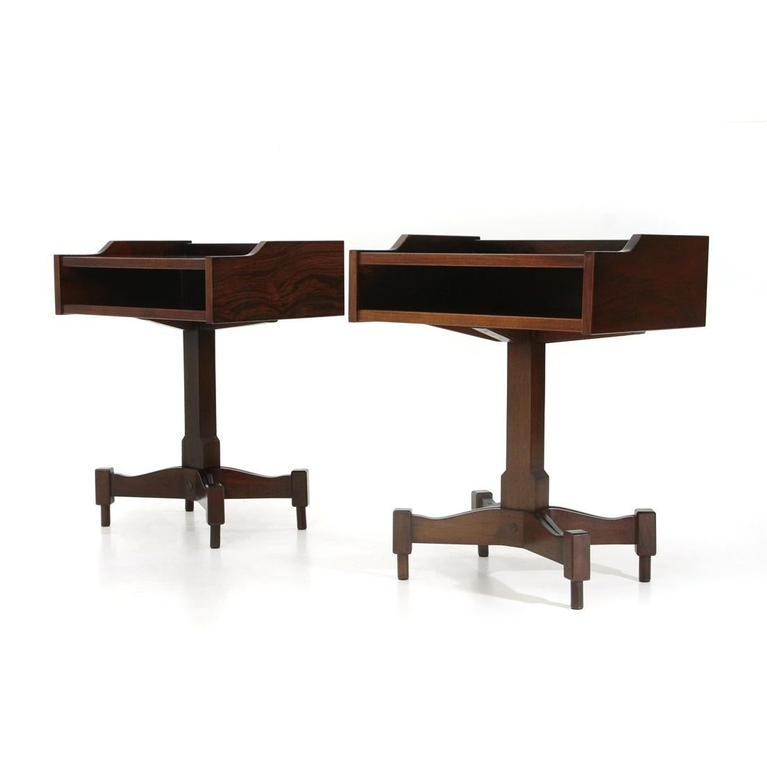 Pair of wooden nightstands by Claudio Salocchi for Sormani, 1960s 1
