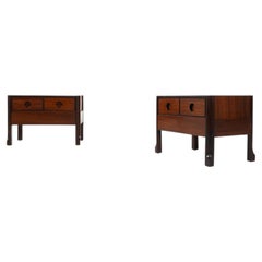 Pair of Wooden Nightstands, Italy, 1960s