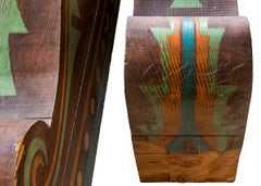 Pareja de Ménsulas de Madera Talladas a Mano, Nuevo México, 1940, Arte Popular del Suroeste