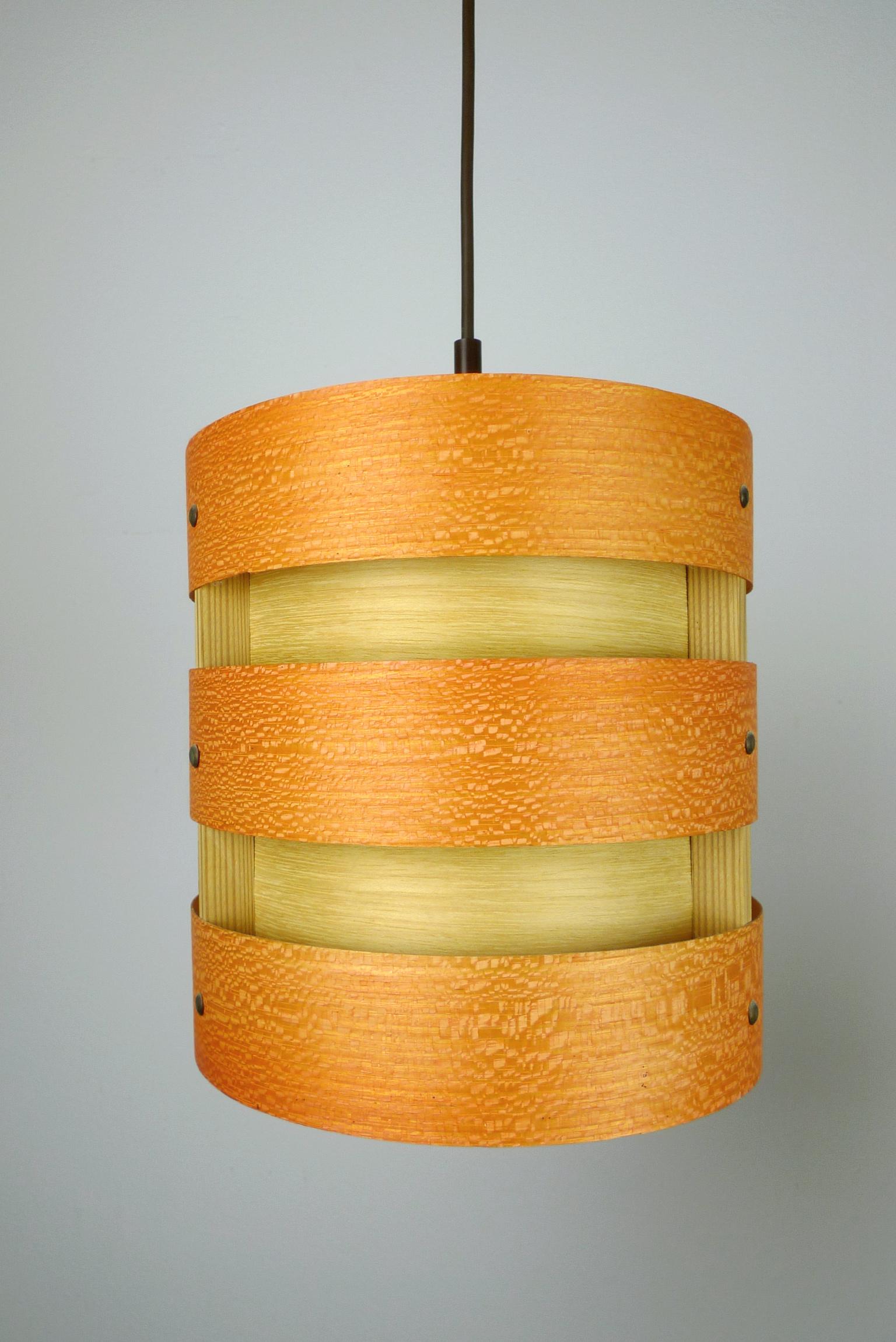 Pair of Wooden Pendant Lights from Zicoli, Germany, 1970s 1