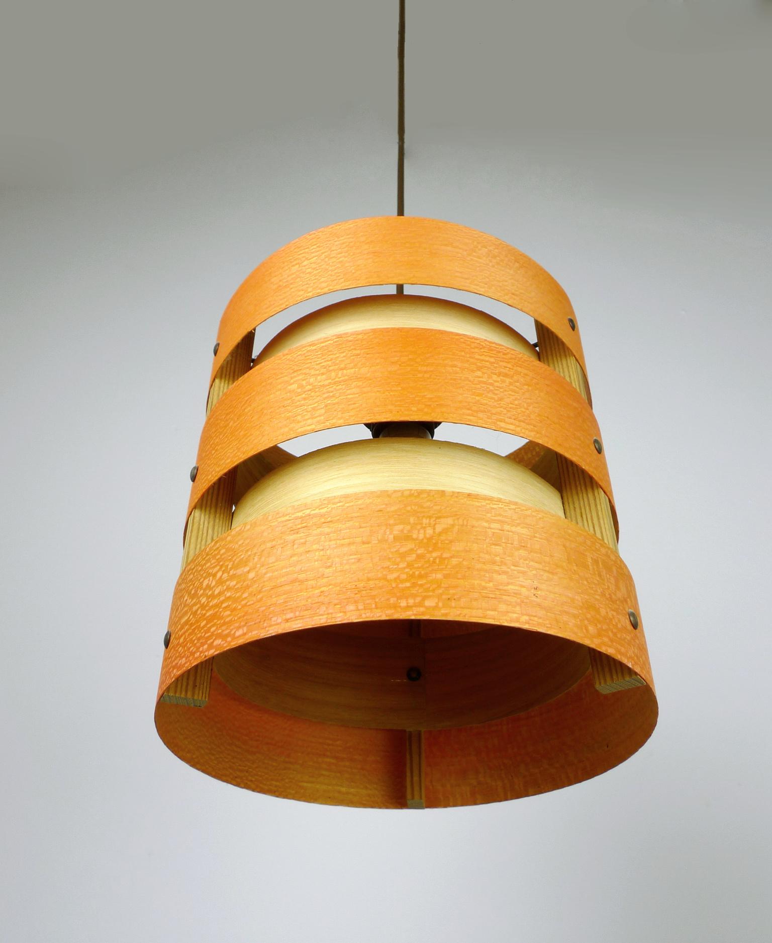 Pair of Wooden Pendant Lights from Zicoli, Germany, 1970s 3