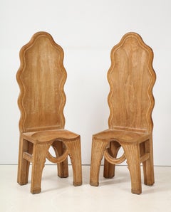 Pair of Wooden Replicas of the Stone Throne from the Minoan Palace at Knossos