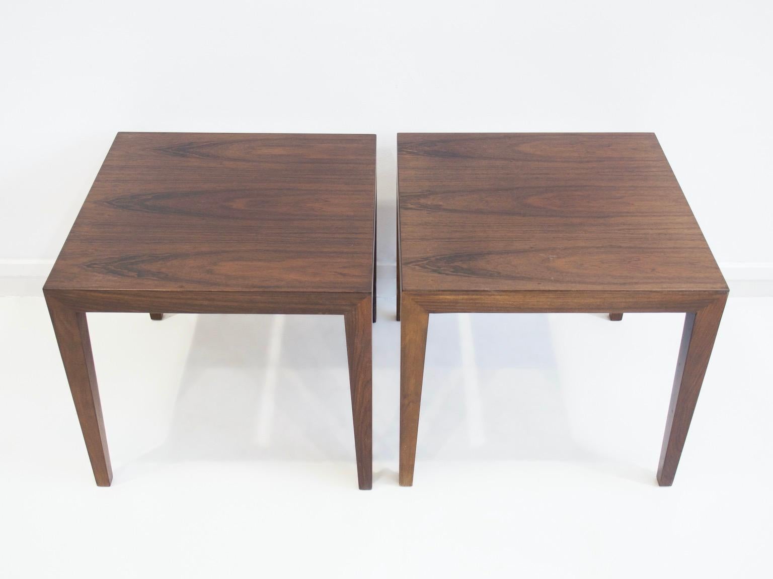 Scandinavian Modern Pair of Wooden Side Tables by Severin Hansen Jr.