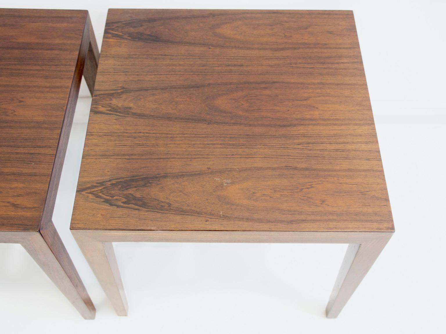 Danish Pair of Wooden Side Tables by Severin Hansen Jr.