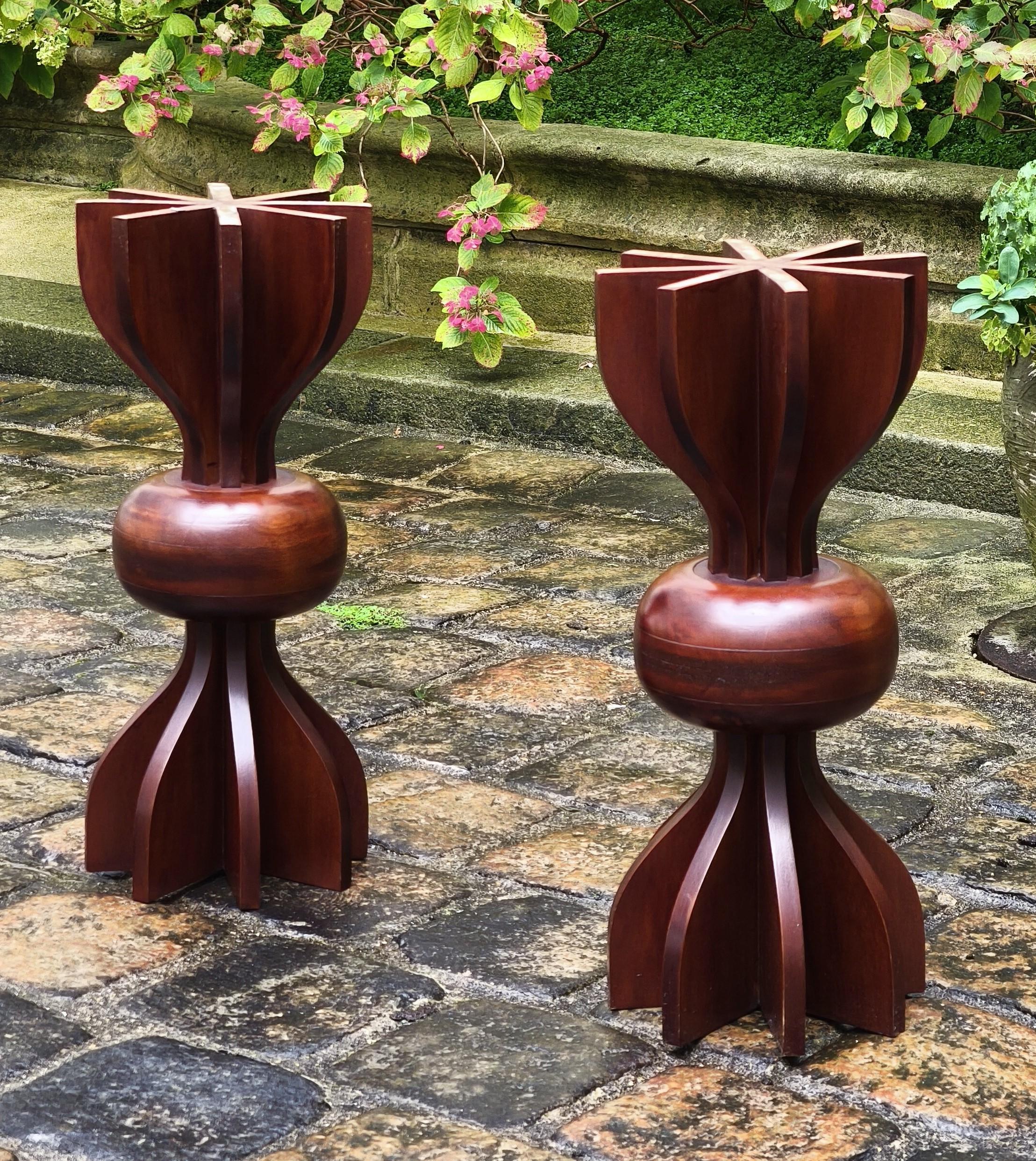 italien Paire de tables d'appoint en bois, guéridon, tables de canapé, années 1980 en vente