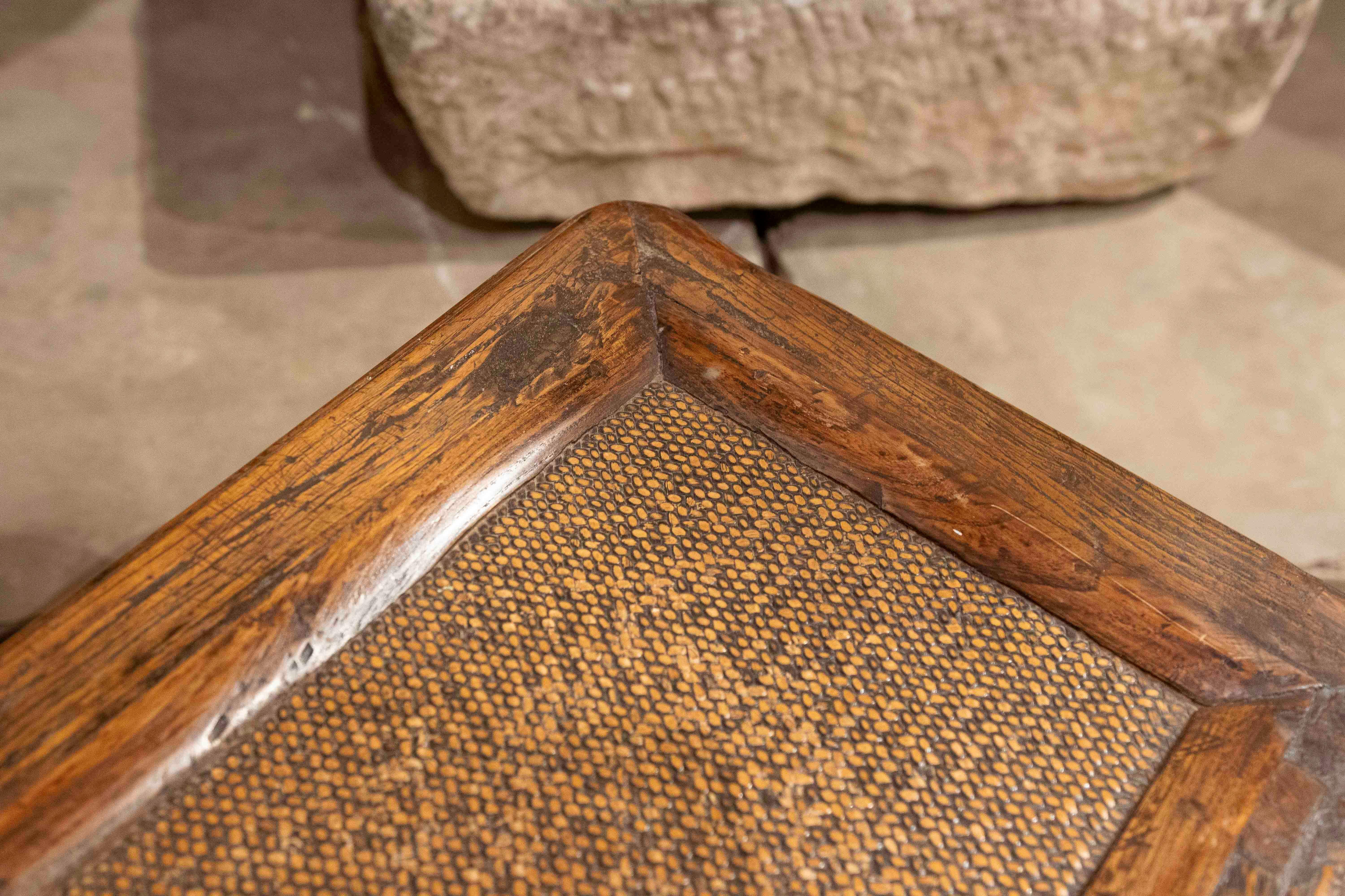 Pair of Wooden Side Tables with Raffia Tops 5