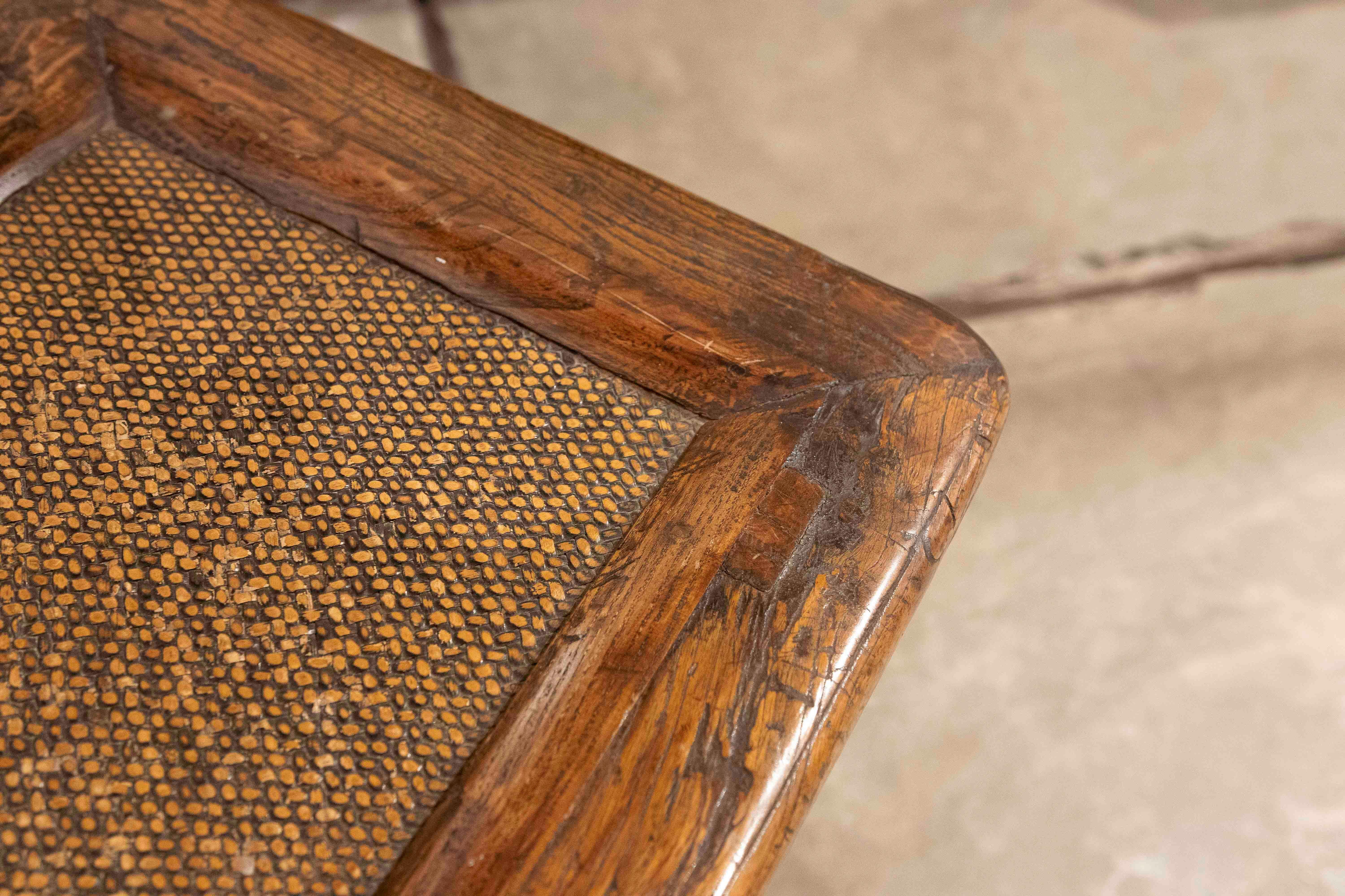 Pair of Wooden Side Tables with Raffia Tops 6