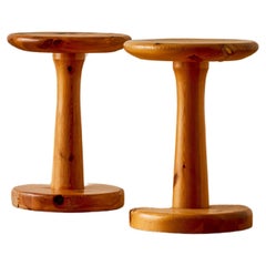 Pair of Wooden Stools by Rainer Daumiller C. 1970.
