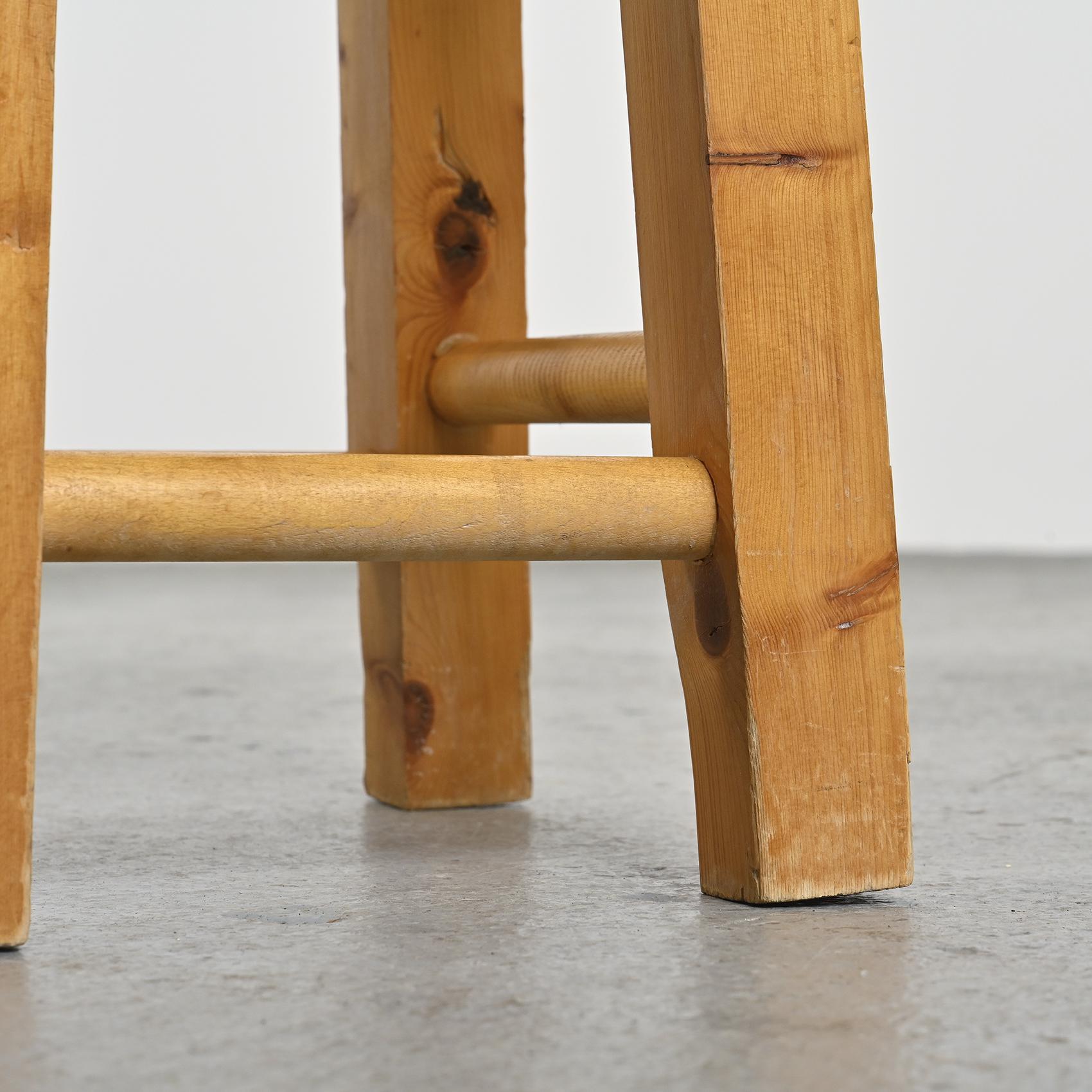 20th Century Pair of Wooden Stools from La Pierra Menta, Les Arcs 1979 For Sale